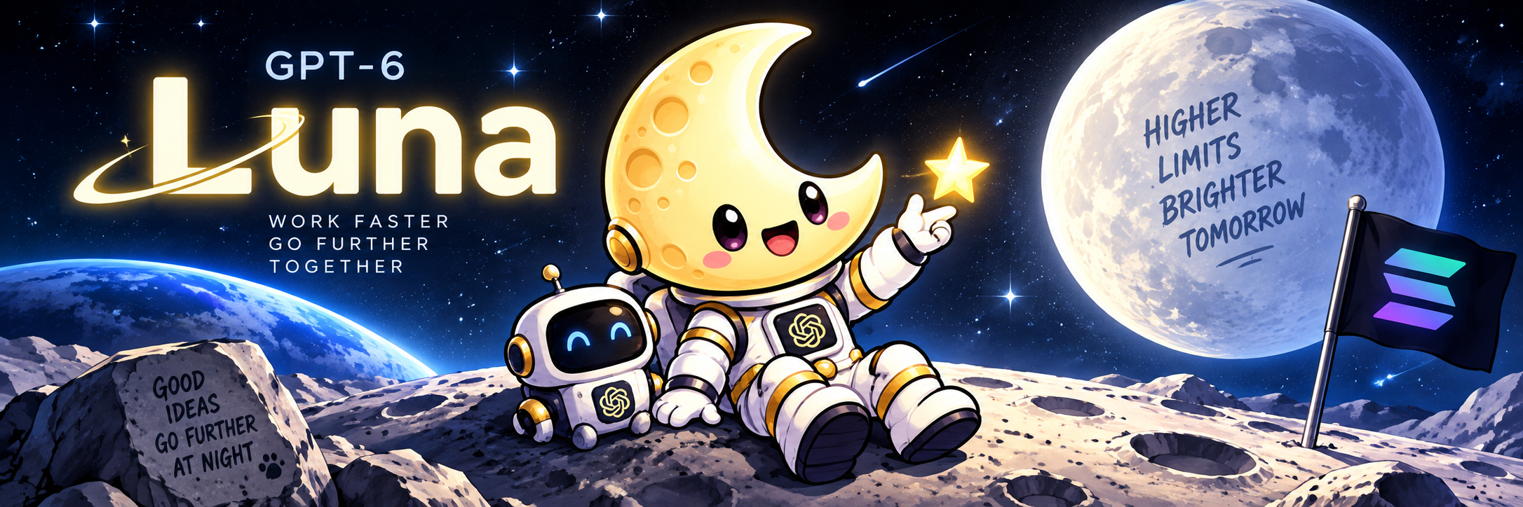 GPT-6 LUNA banner artwork of the moon astronaut on the lunar surface
